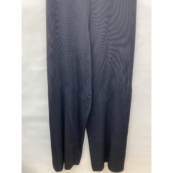 Herve Leger Paris Black Wide Leg Pants Elastic Waist Open Split Sides Size Large - Picture 3 of 10